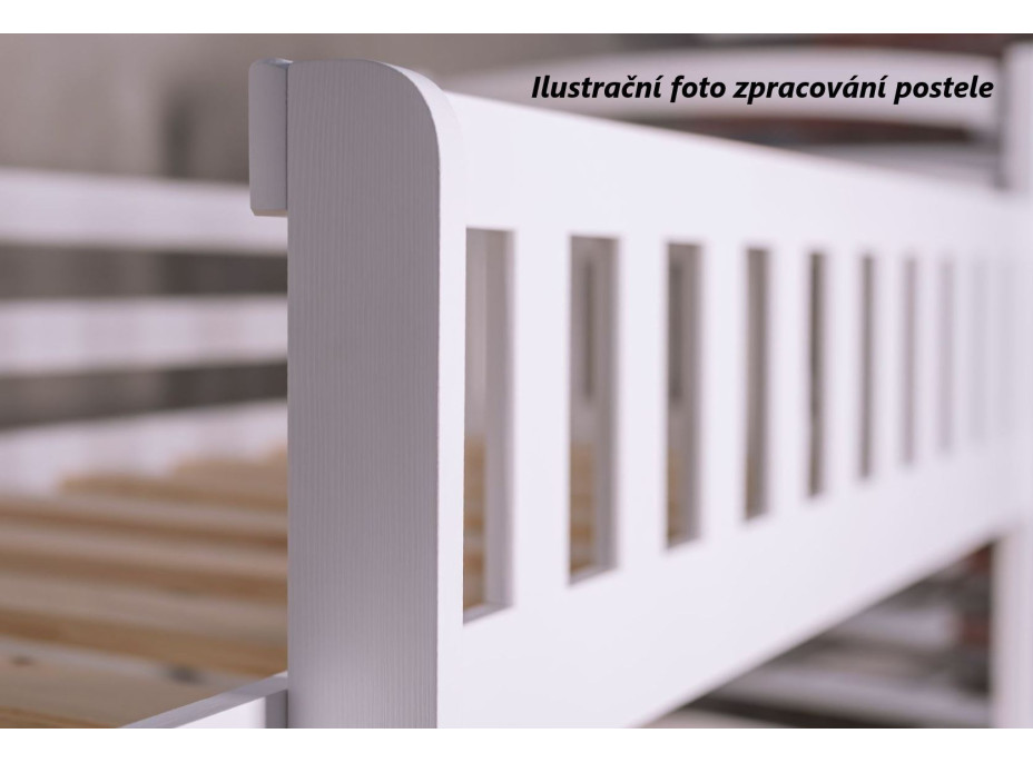 Detská Domčekové postieľka BLANKA so zásuvkou - 140x70 cm - biela / ružová