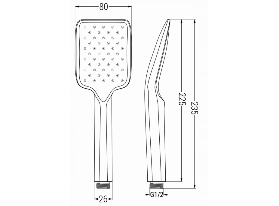Ručná sprchová hlavica MEXEN R-62 - 1 funkcia - 235x80 mm - zlatá, 79562-50