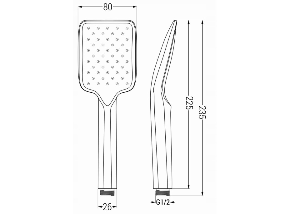 Ručná sprchová hlavica MEXEN R-62 - 1 funkcia - 235x80 mm - zlatá, 79562-50