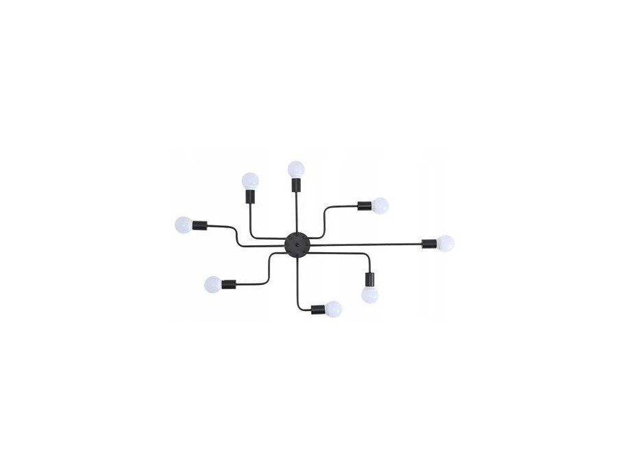 Stropné svietidlo agar - 8x E27 - čierne