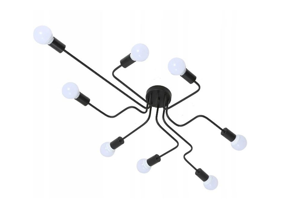 Stropné svietidlo agar - 8x E27 - čierne