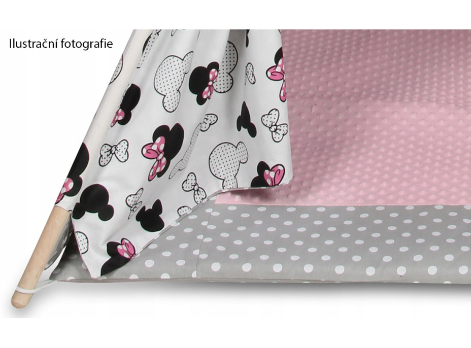 Detský stan TEEPEE (TÍPÍ) MYŠKA MINNIE s doplnkami - šedo/červený