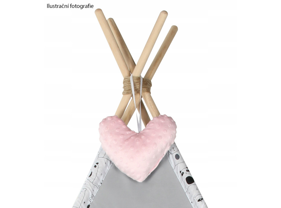 Detský stan TEEPEE (TÍPÍ) ZVIERATÁ s doplnkami - Les - šedo/modrý