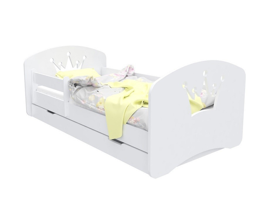 Detská posteľ so zásuvkou 160x80 cm s výrezom KORUNKA + matrace ZADARMO!
