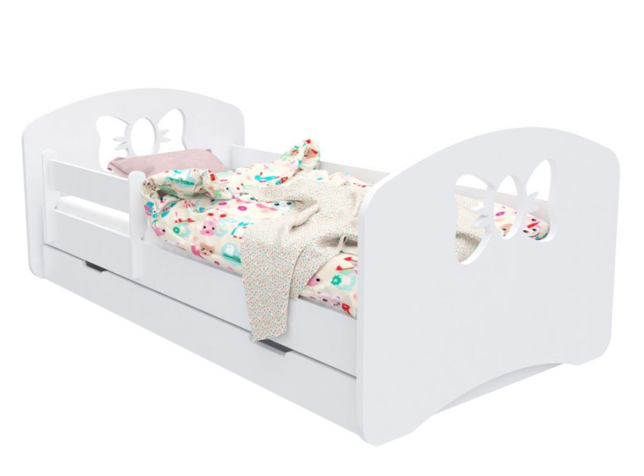 Detská posteľ so zásuvkou 160x80 cm s výrezom mašličkou + matrace ZADARMO!