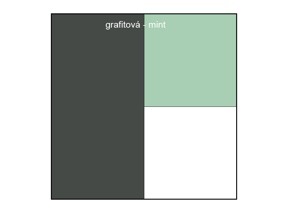 Komoda SUPERCAR - TYP B - zelená/biela/grafitová