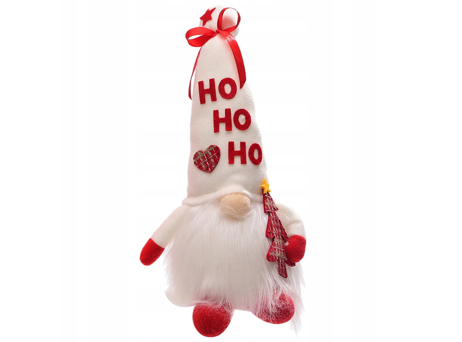 Vianočný LED škriatok 36 cm - "HO HO HO"