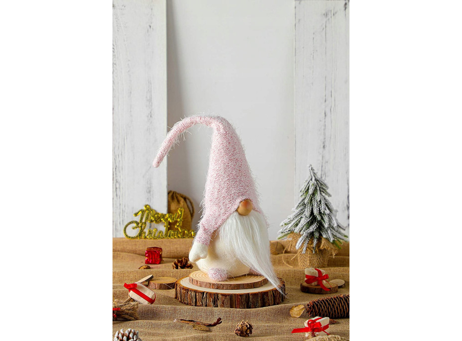 Vianočný škriatok 50 cm - ružový