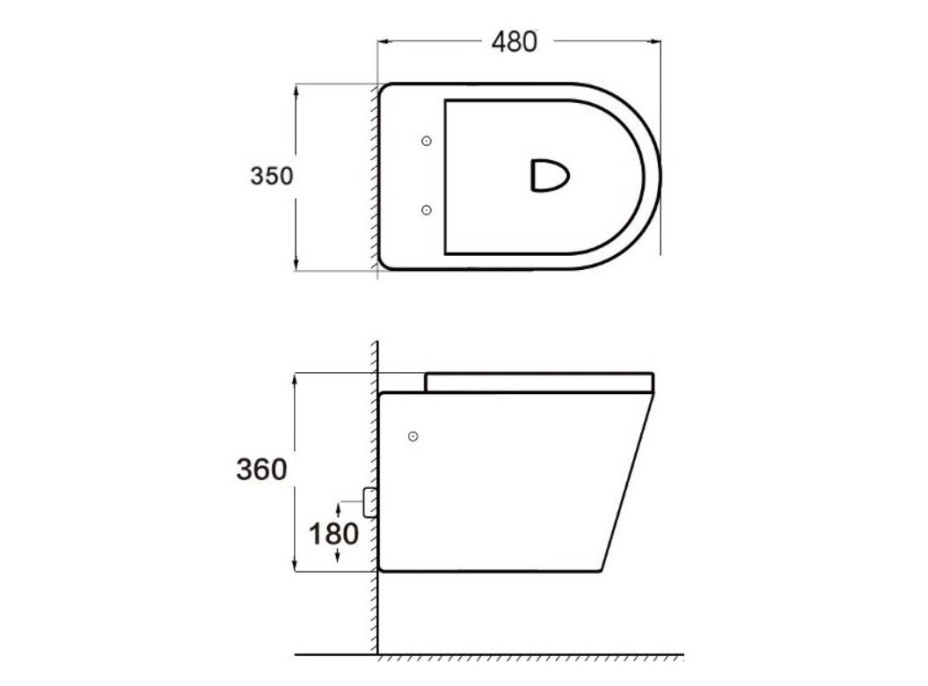 Závesný bidet MEXEN RICO 48 cm - biely, 35724800