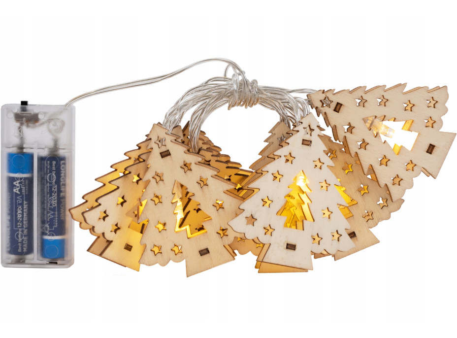 Vianočné svietiace LED stromčeky - drevené - 10 ks - 120 cm