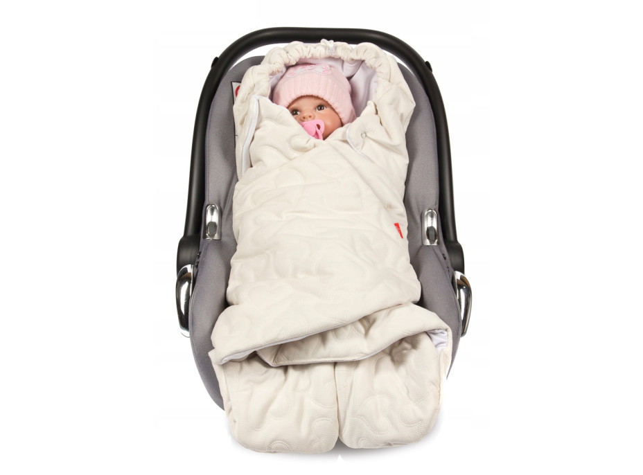 Zavinovačka s kapucňou a nožičkami 90x40 cm TheBaby - ecru biela