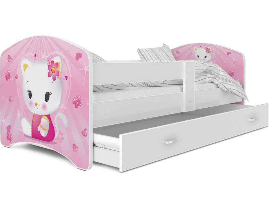 Detská posteľ LUCY so zásuvkou - 160x80 cm - HELLO KITTY