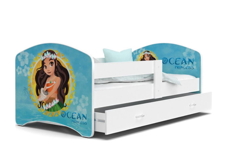 Detská posteľ LUCY so zásuvkou - 160x80 cm - OCEAN PRINCESS