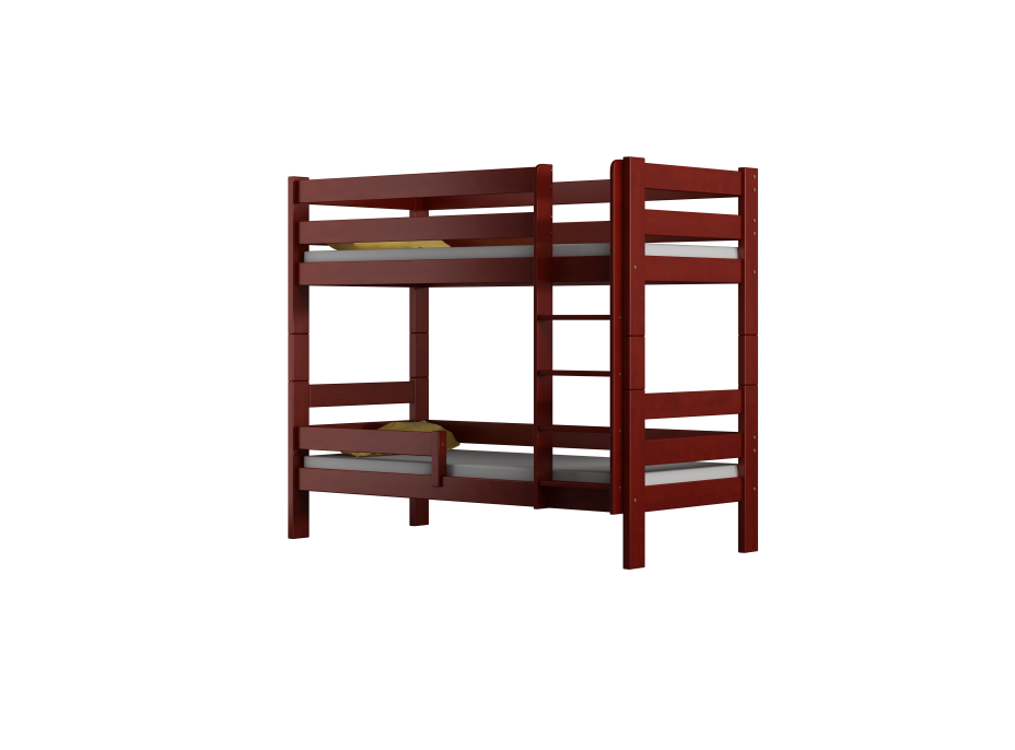 Detská poschodová posteľ z masívu GABI - 160x80 cm - biela so zelenými šuplíkmi + MATRACE