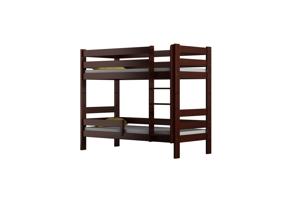 Detská poschodová posteľ z masívu GABI - 160x80 cm - biela so zelenými šuplíkmi + MATRACE