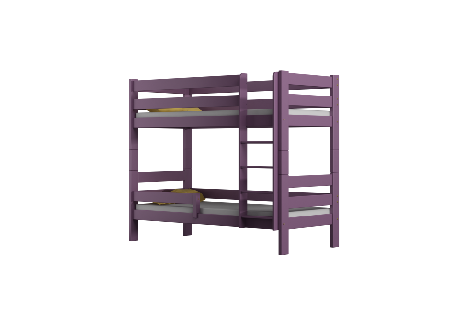 Detská poschodová posteľ z masívu GABI - 160x80 cm - biela so zelenými šuplíkmi + MATRACE