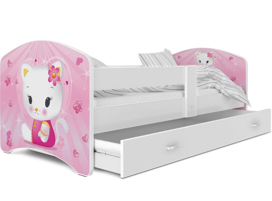 Detská posteľ LUCY so zásuvkou - 180x80 cm - HELLO KITTY