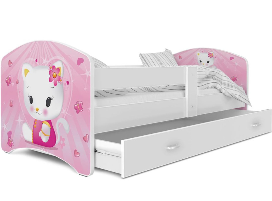 Detská posteľ LUCY so zásuvkou - 180x90 cm - HELLO KITTY