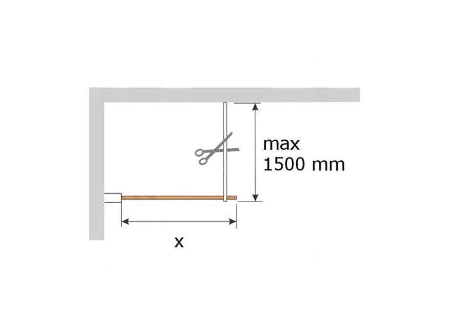 Upevňovacie rameno k sprchovej zástene MAXMAX KIOTO - na 8 mm sklo - BLACK