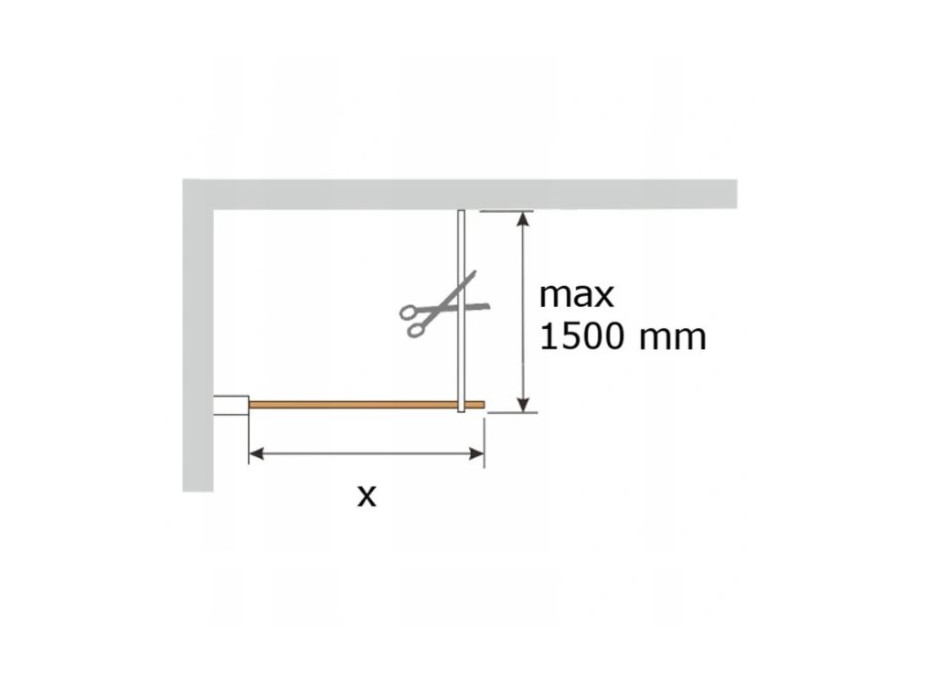 Upevňovacie rameno k sprchovej zástene MAXMAX KIOTO - na 8 mm sklo - ROSE GOLD