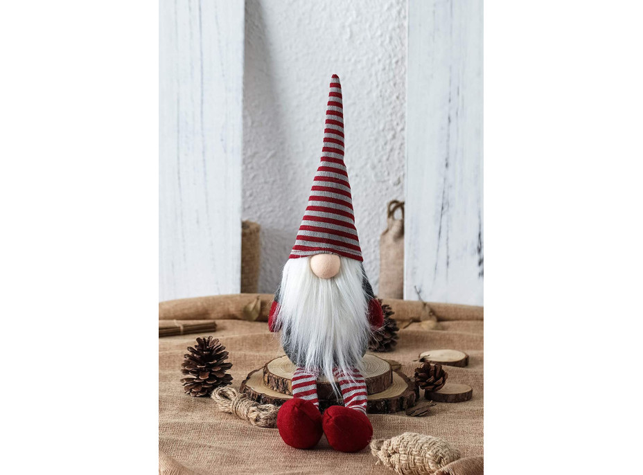 Vianočný škriatok 60 cm - šedý s nohami