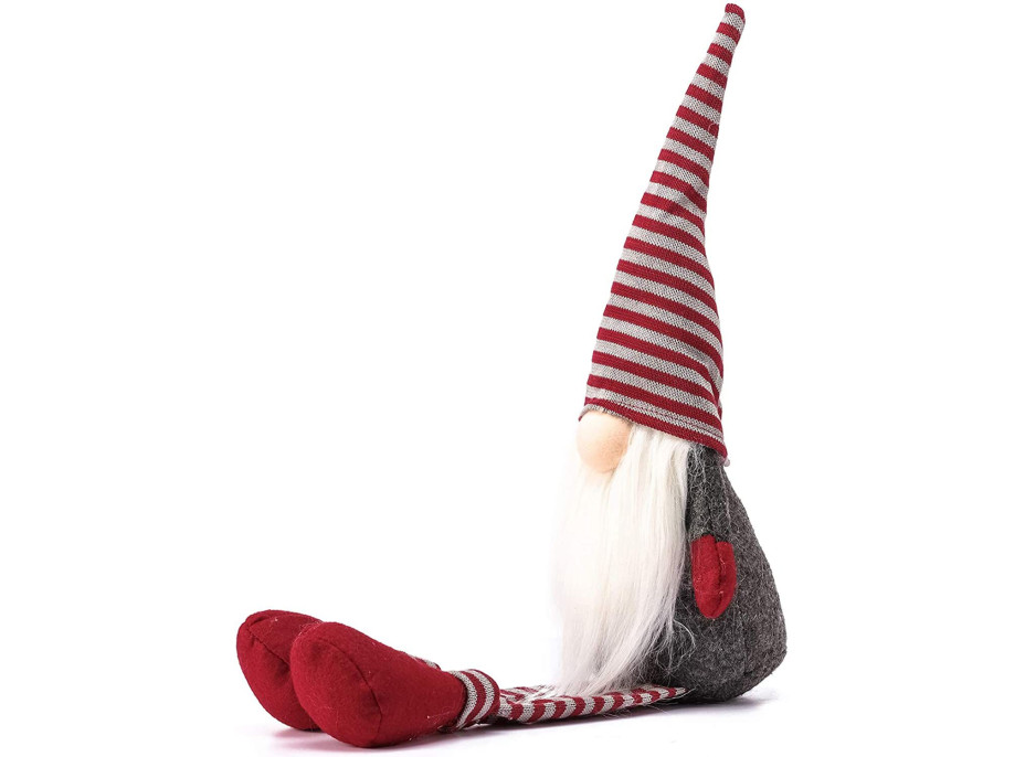 Vianočný škriatok 60 cm - šedý s nohami