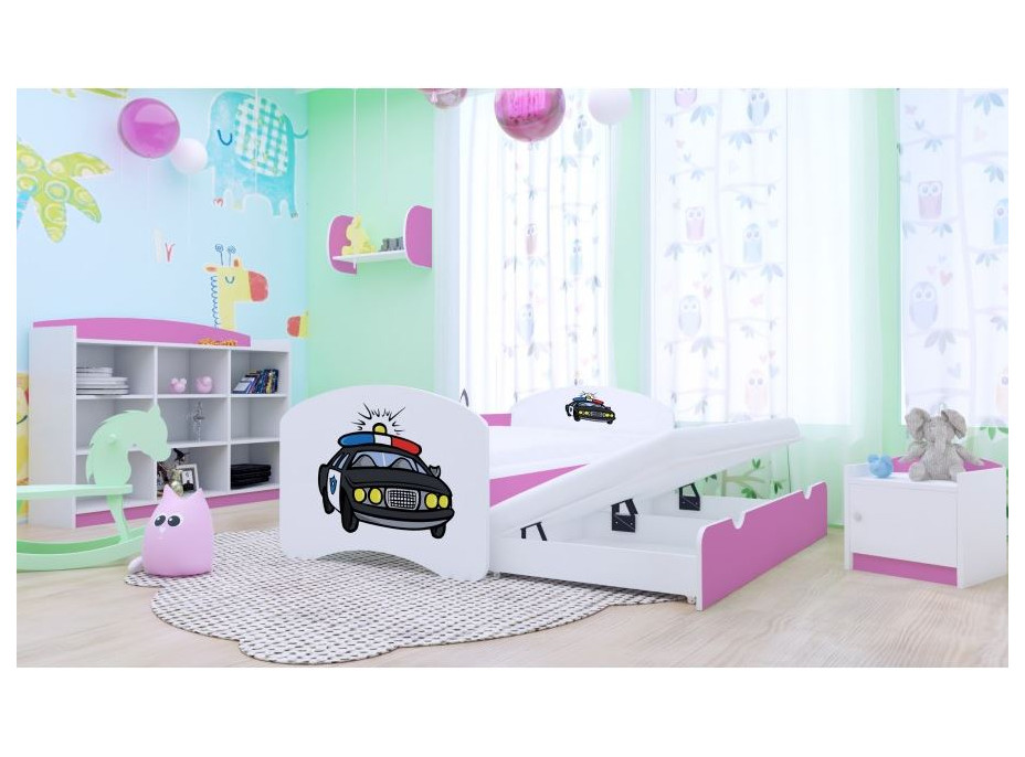 Detská posteľ pre DVA (s výsuvným lôžkom) 180x90 cm - POLÍCIA