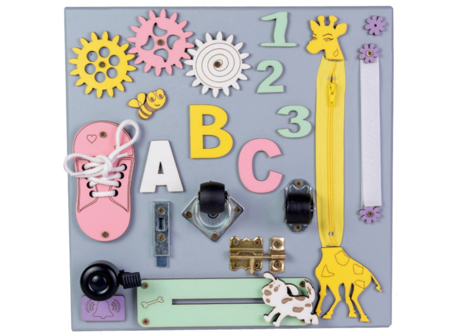 Interaktívna detská tabuľa - 30x30 cm - šedá