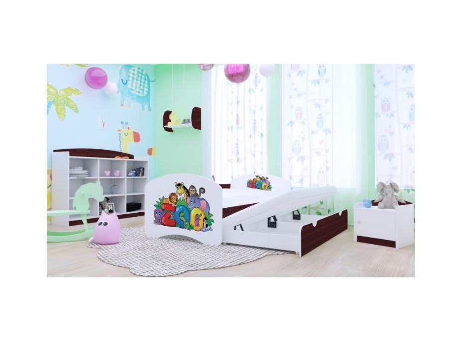 Detská posteľ pre DVOCH (s výsuvným lôžkom) 200x90 cm - ZOO