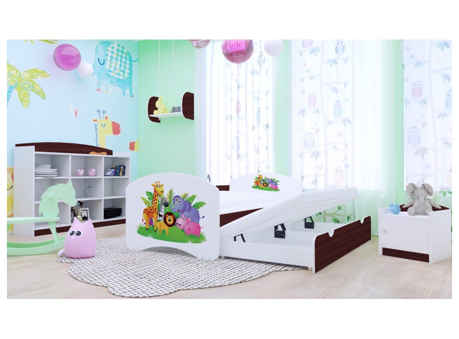 Detská posteľ pre DVOCH (s výsuvným lôžkom) 200x90 cm - MADAGASKAR