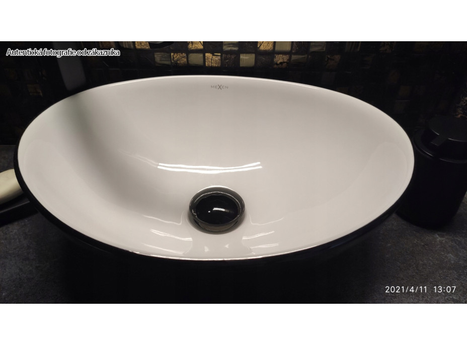 Keramické umývadlo MEXEN ELZA - čierno/biele, 21014075