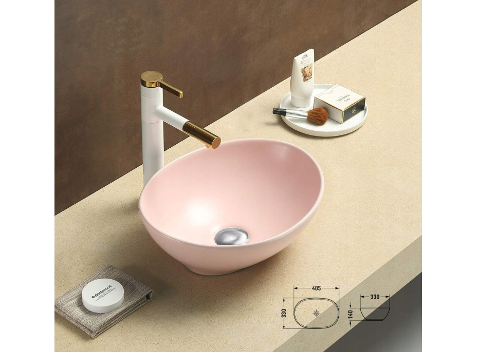 Keramické umývadlo MEXEN ELZA - ružové matné, 21014044
