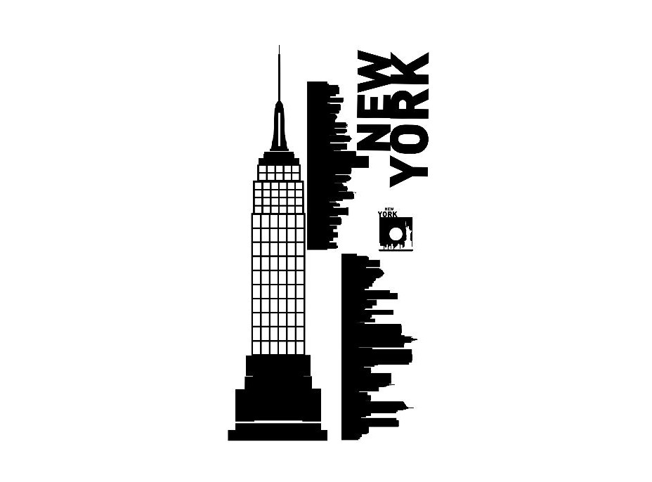 Samolepky na stenu MESTA XXL color - NEW YORK - šedá