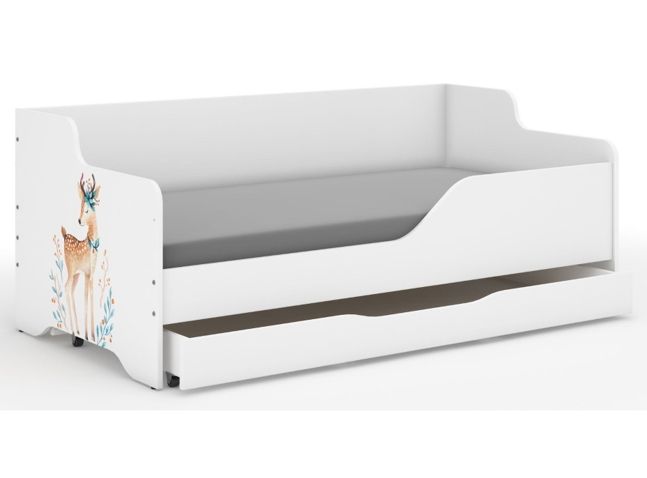 Detská posteľ LOLA - SRNKA 160x80 cm - grafika na čelách