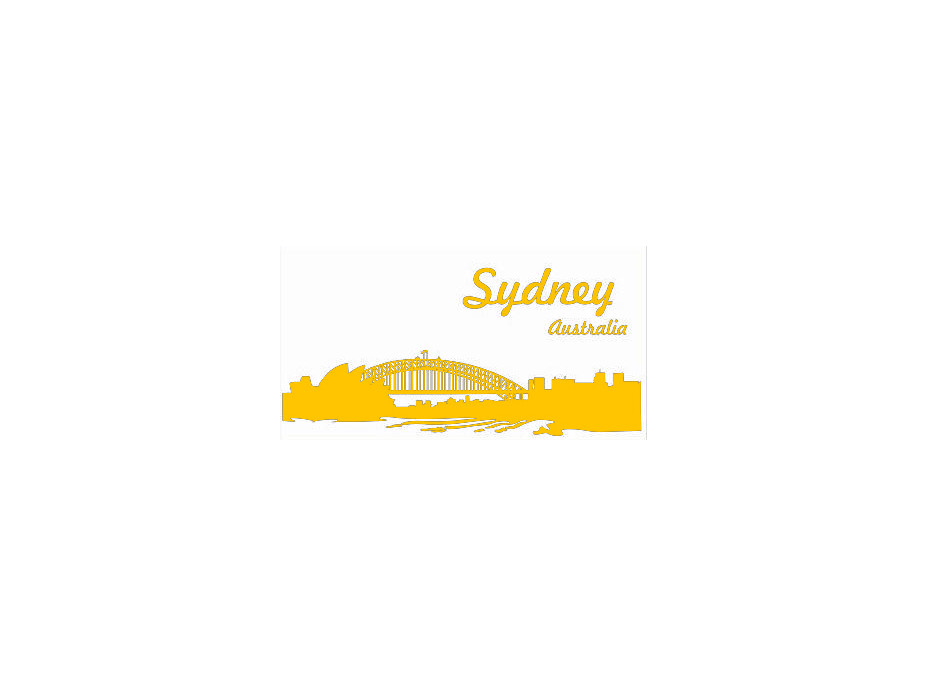 Samolepky na stenu MESTA color - SYDNEY - žlté