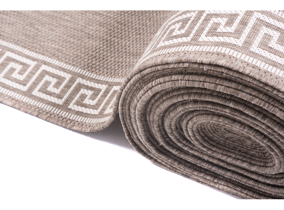 Sisalový PP behúň GREEK - taupe/béžový - 70x200 cm