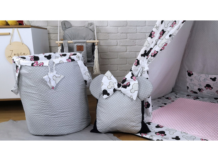 Detský kôš na hračky MYŠKA MINNIE - ružový