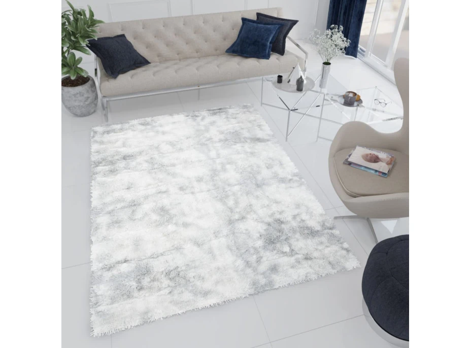 Plyšový koberec SILK Ombre - STRIEBORNÝ