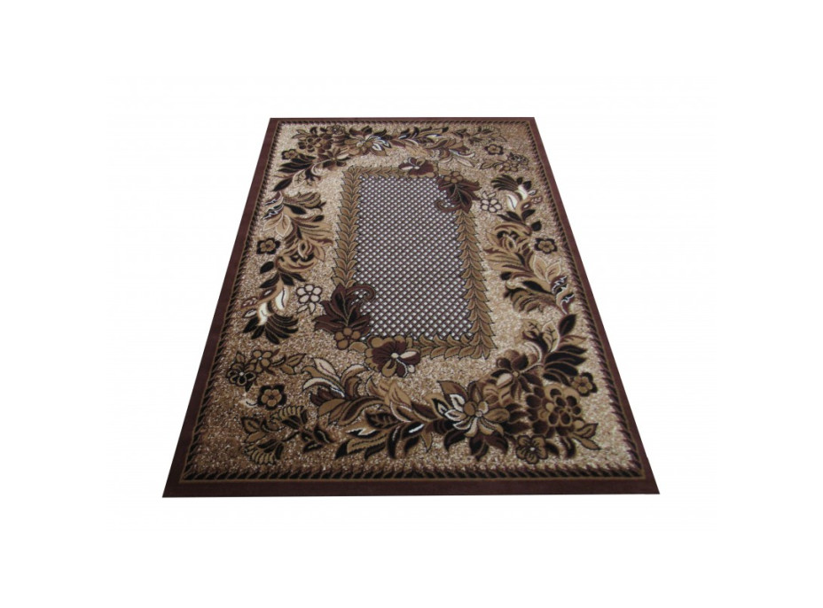 Kusový koberec ALPHA Flower - hnědý
