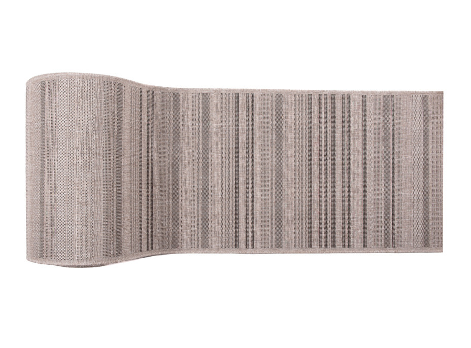 Sisalový PP behúň STRIPE - svetlo hnedý / čierny - 70x300 cm