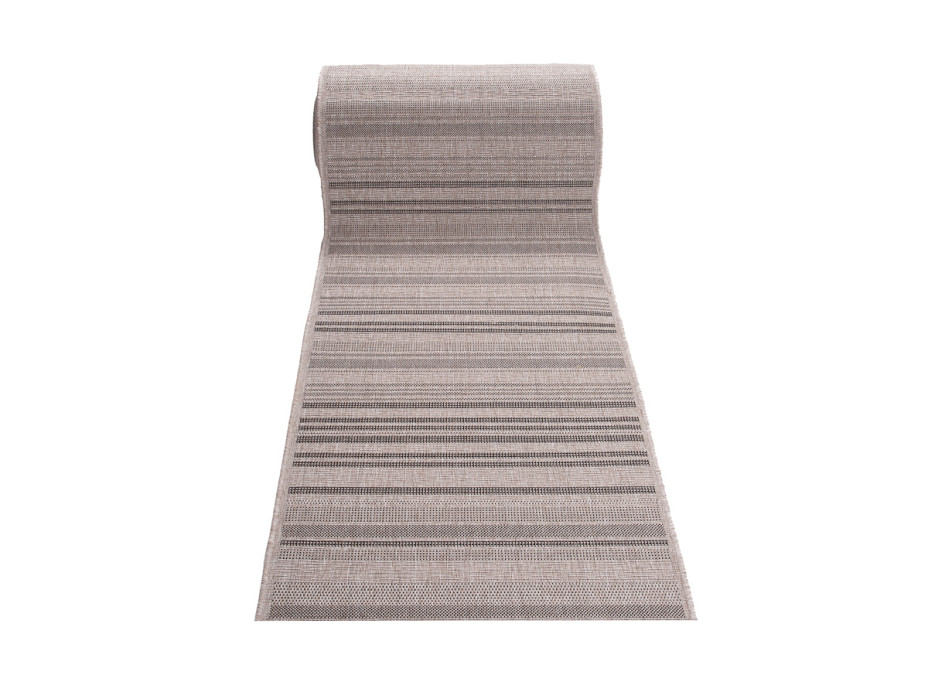 Sisalový PP behúň STRIPE - svetlo hnedý / čierny - 70x300 cm