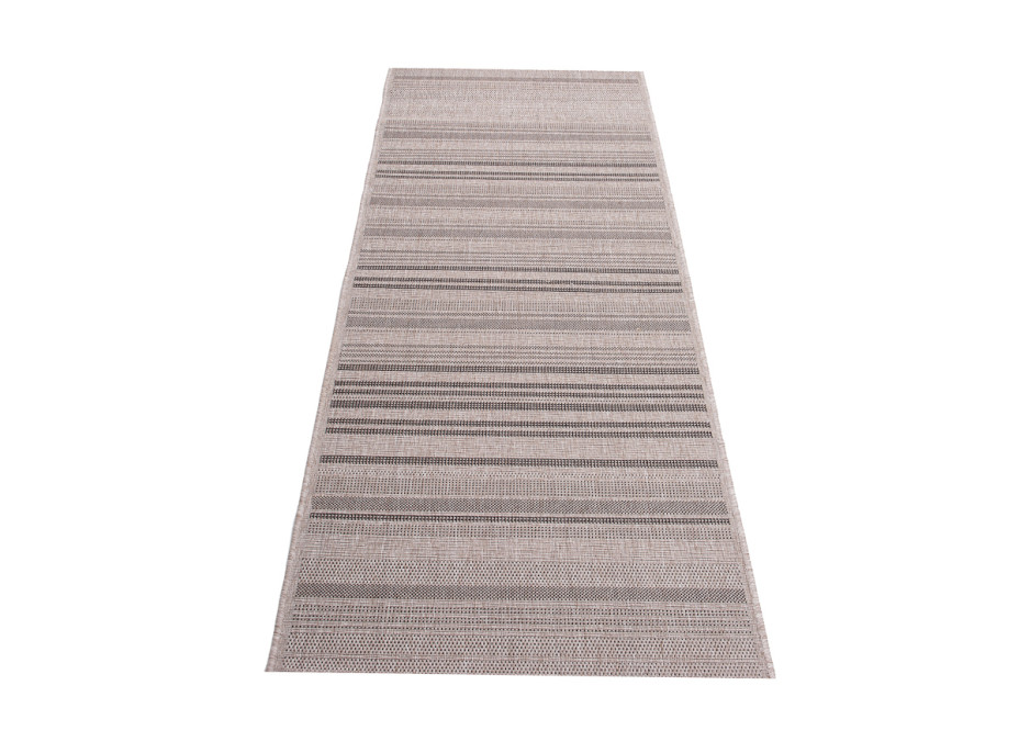 Sisalový PP behúň STRIPE - svetlo hnedý / čierny - 70x300 cm