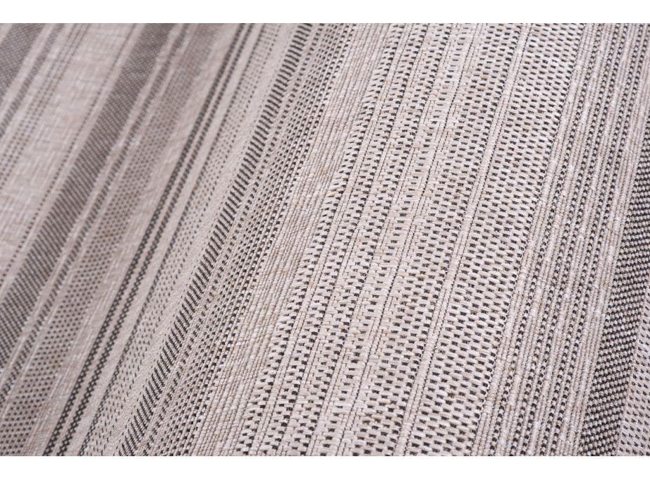 Sisalový PP behúň STRIPE - svetlo hnedý / čierny - 70x300 cm