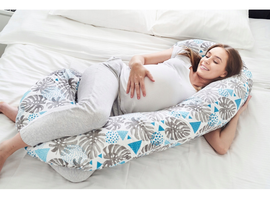 Tehotenský a dojčiaci vankúš PREMIUM 300 cm 3v1 - Vzory a listy