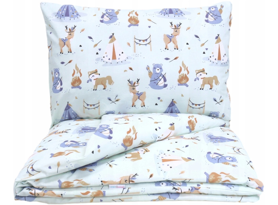 Detské bavlnené obliečky do postieľky 120x90 cm BABYMAM PREMIUM - Indiánsky tábor
