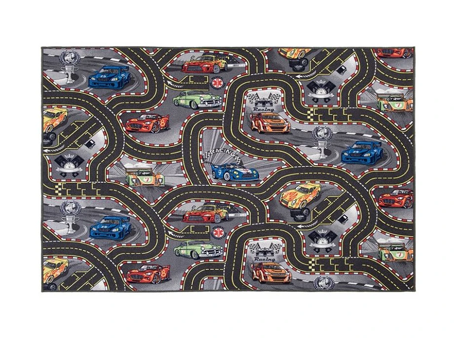 Detský koberček CARS 2 ŠEDÝ