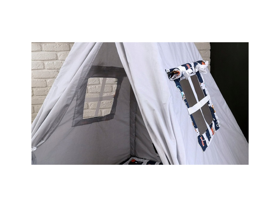 Detský stan TEEPEE (TÍPÍ) MESTEČKO s doplnkami - šedý