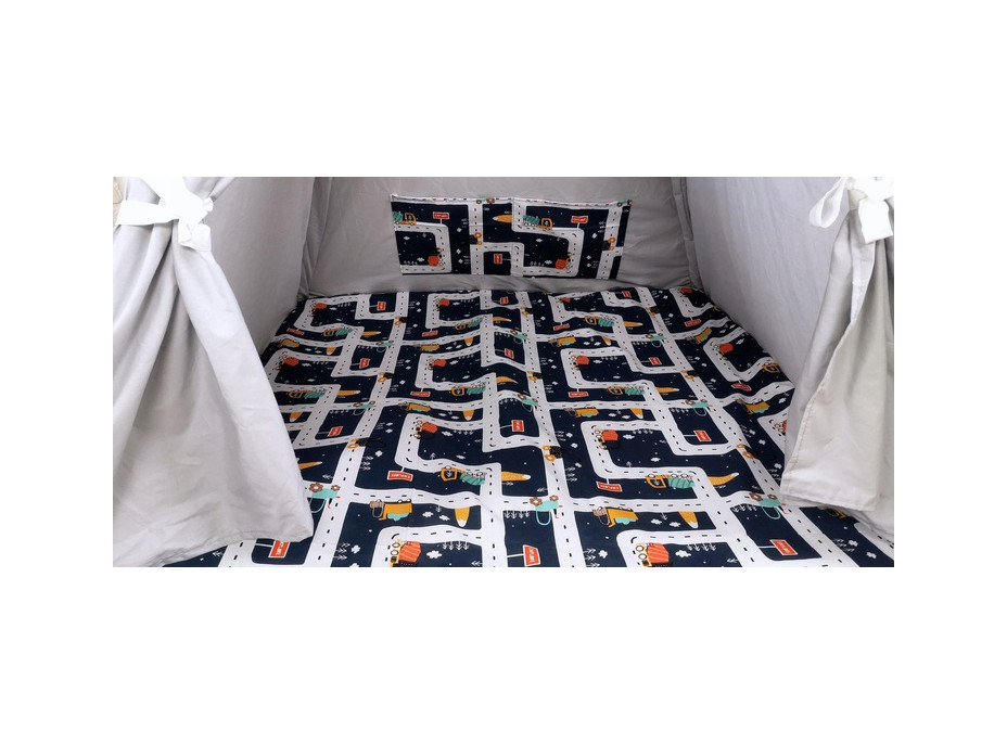 Detský stan TEEPEE (TÍPÍ) MESTEČKO s doplnkami - šedý