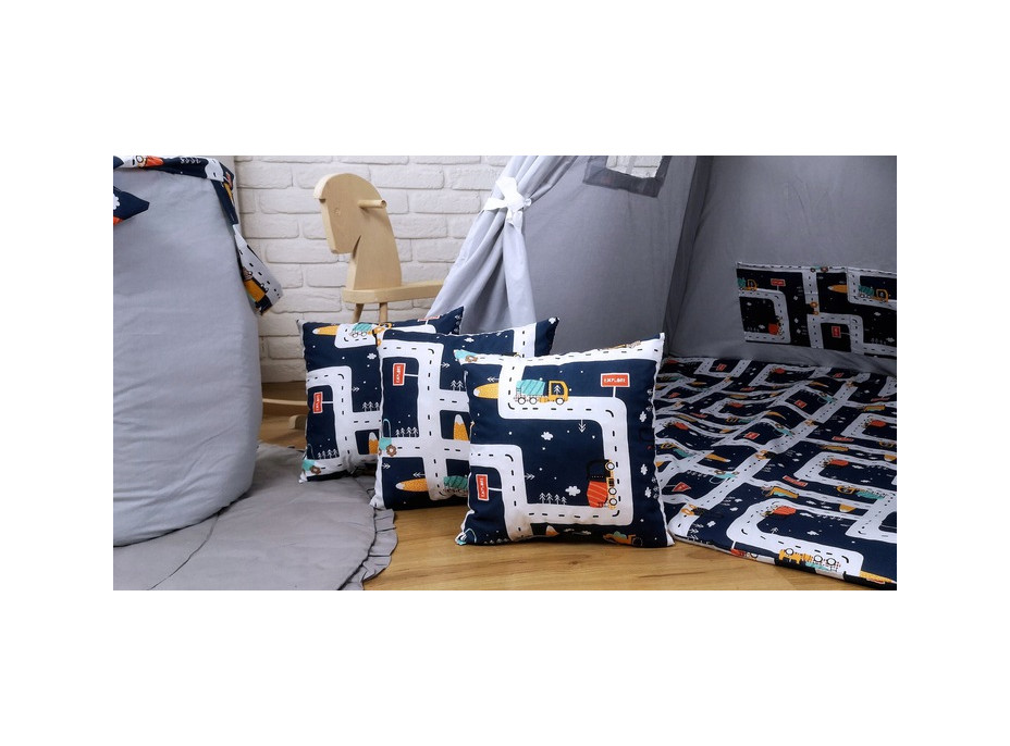 Detský stan TEEPEE (TÍPÍ) MESTEČKO s doplnkami - šedý