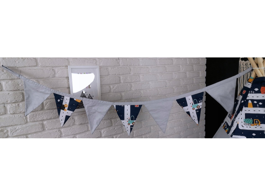 Detský stan TEEPEE (TÍPÍ) MESTEČKO s doplnkami - šedý